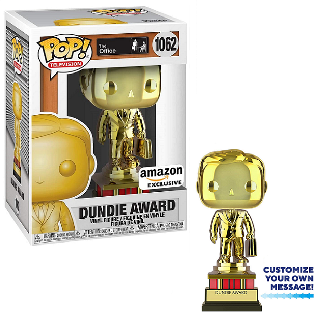  Dundie Award #1062 - The Office Funko Pop! TV [Customizable Chrome Amazon Exclusive] 