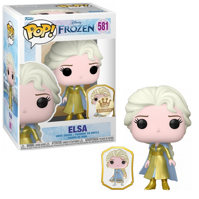  Elsa #581 - Disney Ultimate Princess Funko Pop! [Gold with Pin Funko Exclusive] 