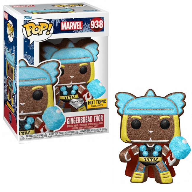  Gingerbread Thor #938 - Marvel Funko Pop! [Holiday Diamond Hot Topic Exclusive] 