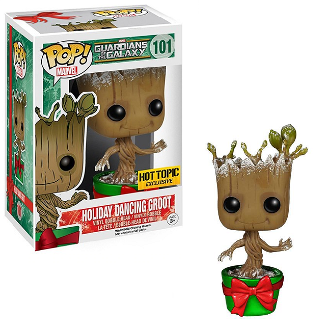  Holiday Dancing Groot #101 - Guardians of the Galaxy Funko Pop! Marvel [Metallic Hot Topic Exclusive] 