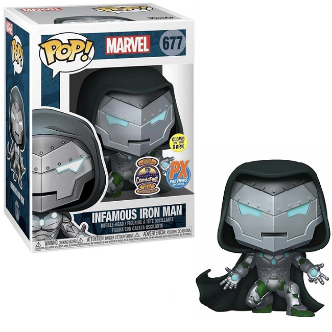  Infamous Iron Man #677 - Marvel Funko Pop! [Gitd PX Halloween Comicfest Exclusive] 