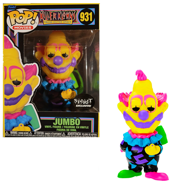  Jumbo #931 - Killer Klowns from Outer Space Funko Pop! Movies [Blacklight Spirit Exclusive] 