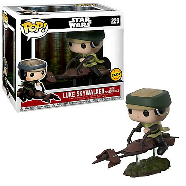  Luke Skywalker with Speeder Bike #229 - Star Wars Funko Pop! [Chase Version] 