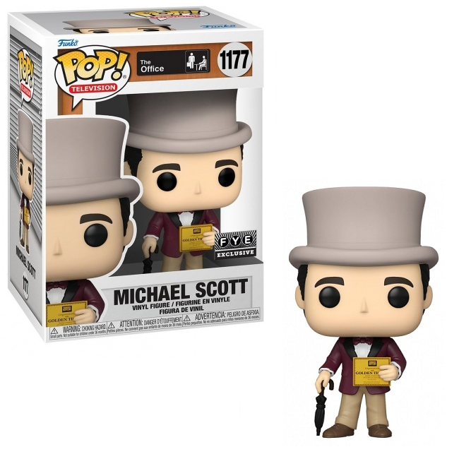  Michael Scott #1177 - The Office Funko Pop! TV [Golden Ticket] [FYE Exclusive] 