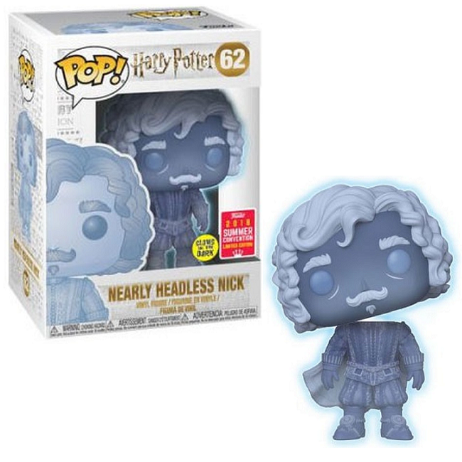  Nearly Headless Nick #62 - Harry Potter Funko Pop! [Translucent GITD 2018 Summer Convention Exclusive] 