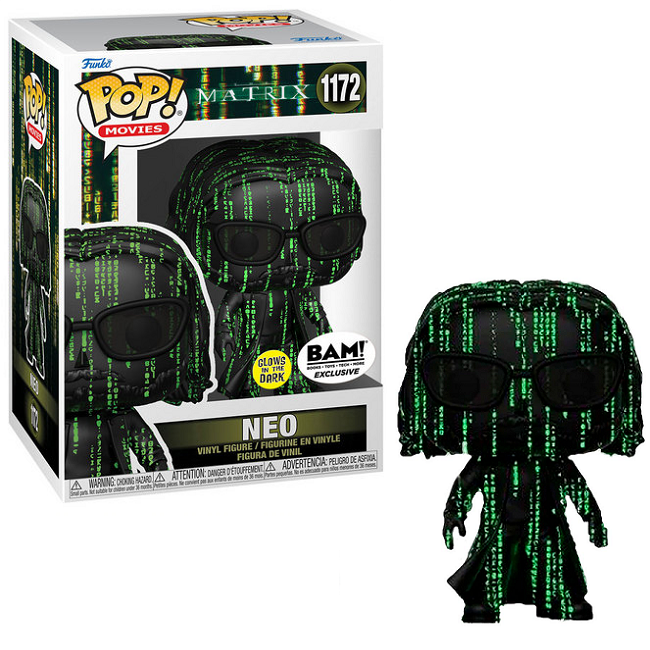  Neo #1172 - The Matrix Funko Pop! Movies [Gitd BAM Exclusive] 