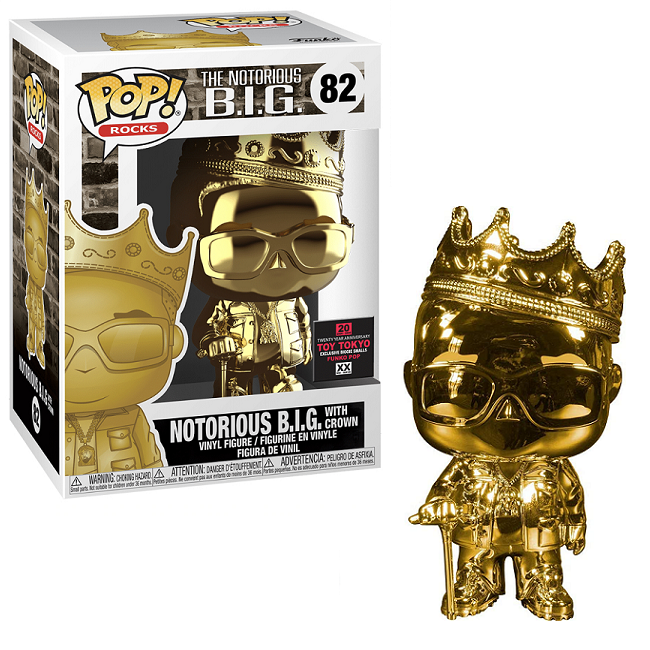  Notorious BIG #82 – Notorious BIG Funko Pop! Rocks [Gold Chrome Toy Tokyo Exclusive] 