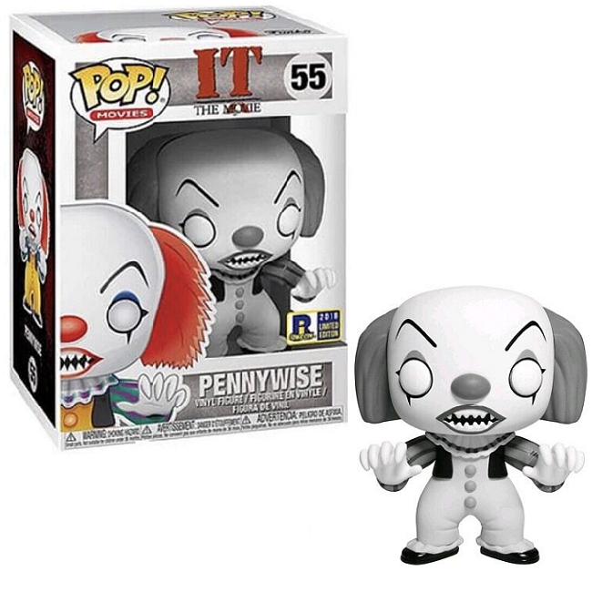  Pennywise #55 - IT Funko Pop! Movies [Black White 2018 RICC Exclusive] 