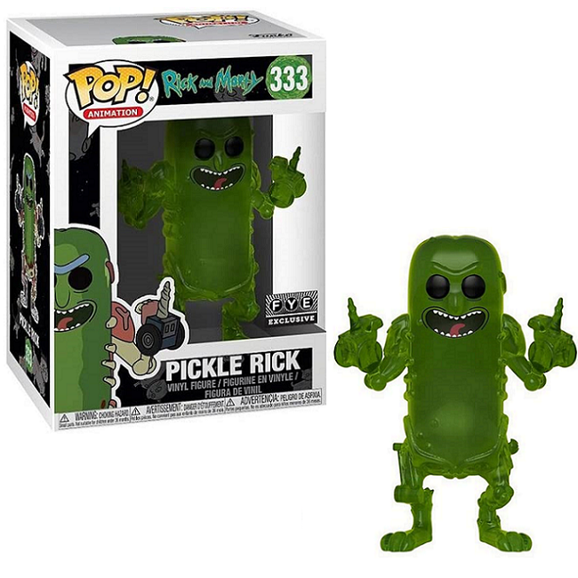  Pickle Rick #333 - Rick & Morty Funko Pop! Animation [Transparent FYE Exclusive] 