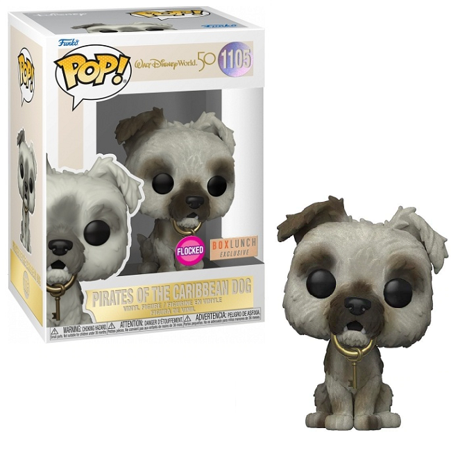  Pirates of the Caribbean Dog #1105 - Disney World 50th Funko Pop! [Flocked BoxLunch Exclusive] 