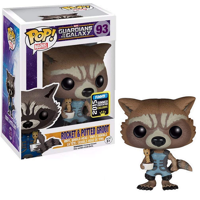  Rocket with Potted Groot #93 - Guardians Of The Galaxy Funko Pop! [2015 Summer Convention Exclusive] 