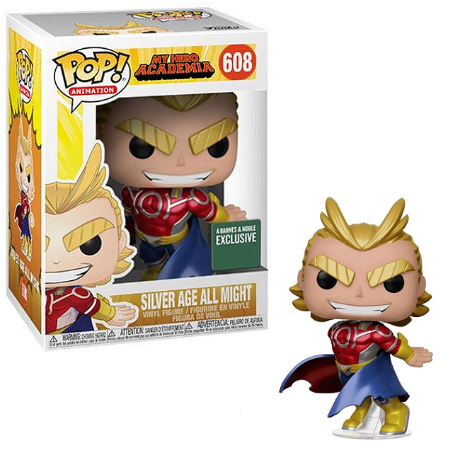  Silver Age All Might #608 – My Hero Academia Funko Pop! Animation [Metallic B&N Exclusive] 