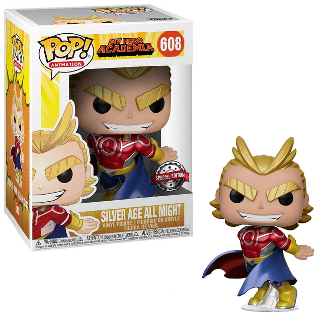  Silver Age All Might #608 – My Hero Academia Funko Pop! Animation [Metallic Special Edition] 