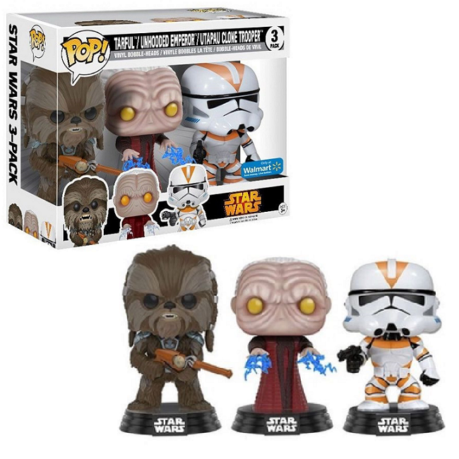  Tarfful - Unhooded Emperor - Utapau Clone Trooper - Star Wars Funko Pop! 3pk [WalMart Exclusive] 
