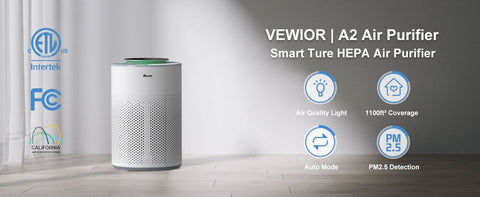 VEWIOR 2 in 1 Air Purifier with H13 Filters for Home Allergies Pets Ha