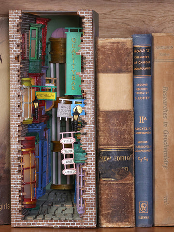 Fantasy street book nook diorama