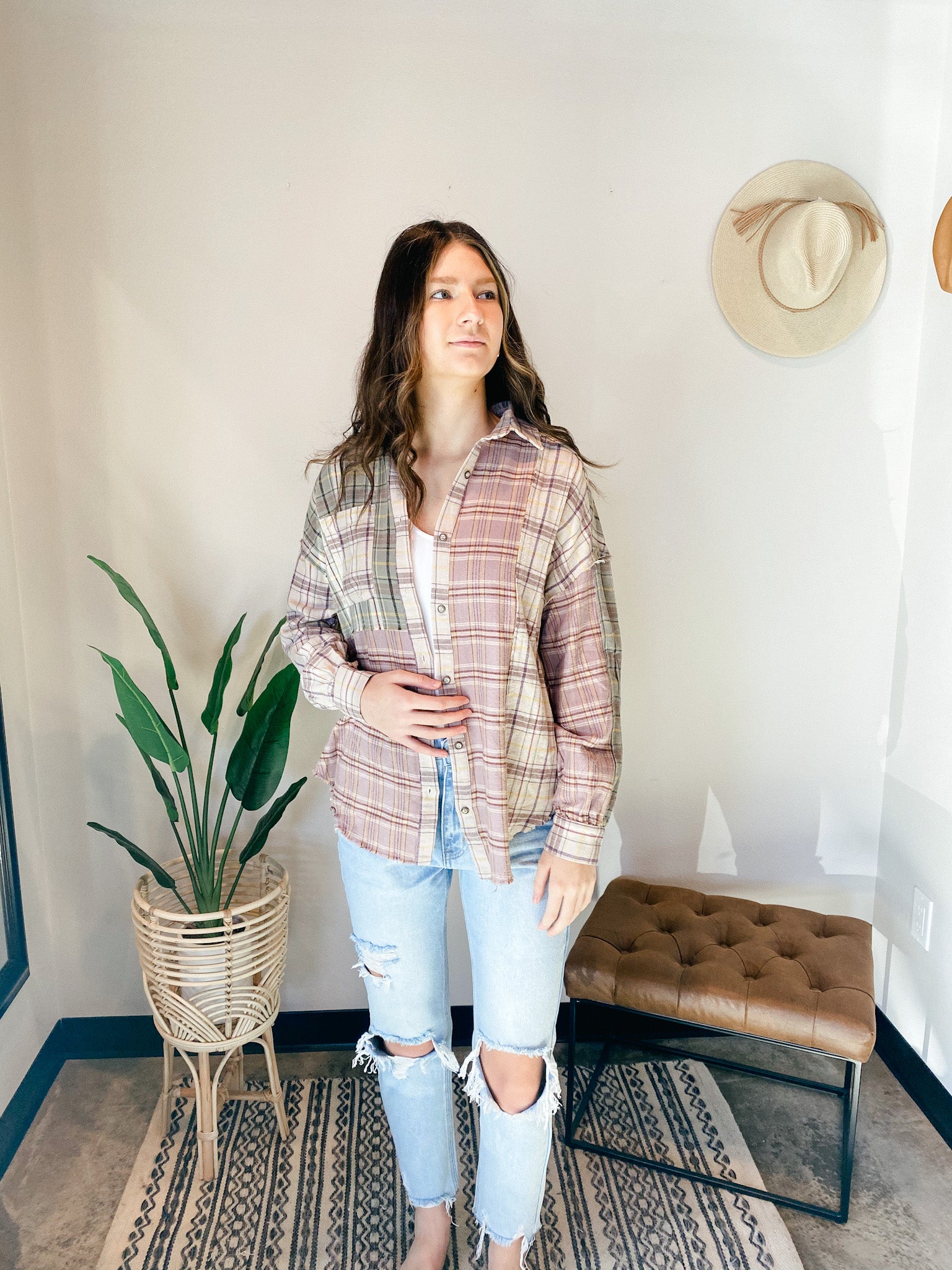 Willow Mixed Plaid Button Down