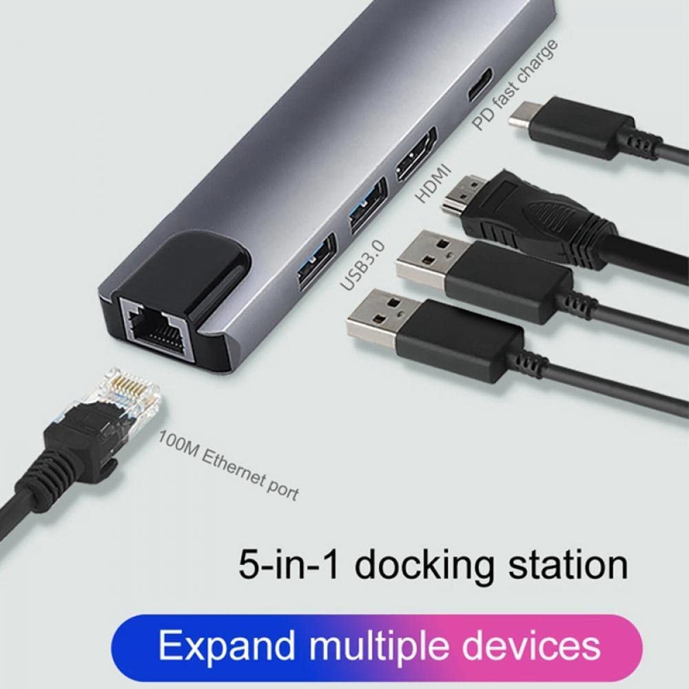 USB Type C Hub 5-in-1 Multiport Dock for Steam Deck, Mytrix Fast Charging Extension Hi Speed Ports HDMI Adapter