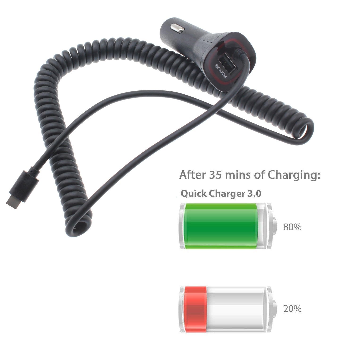 Quick Car Charger, USB Port DC Socket Adapter Power Type-C - NWM80