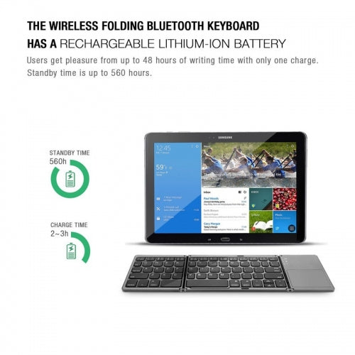 Wireless Keyboard, Compact Portable Rechargeable Folding - NWL66