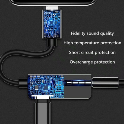 3.5mm Earphone Adapter, Headset Adaptor Mic Support Splitter Charger Port Headphone Jack - NWF27