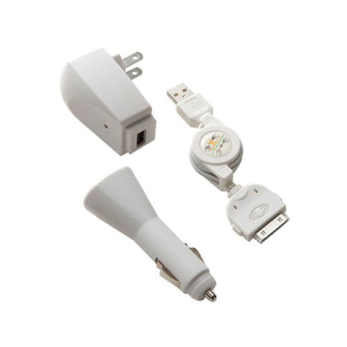 Car Home Charger, AC Plug Adapter Power Retractable USB Cable - NWE64