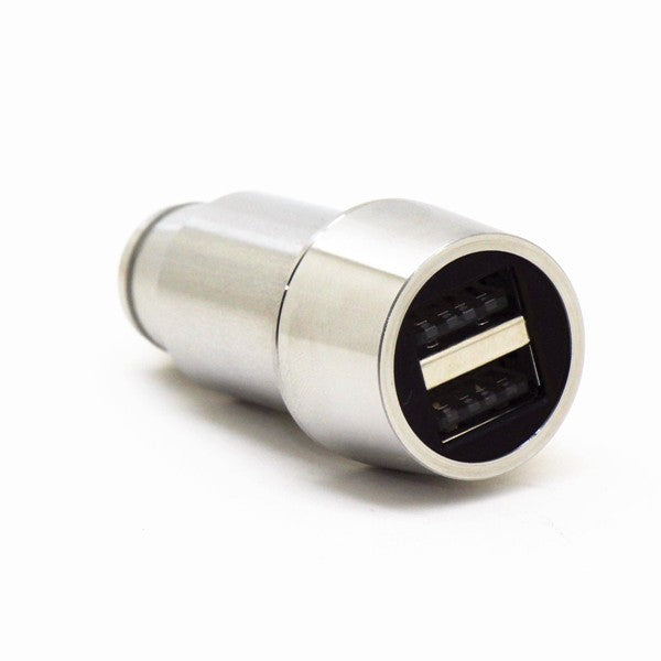 Car Charger, Stainless Steel Adapter Power 2-Port USB 3.1A - NWF76