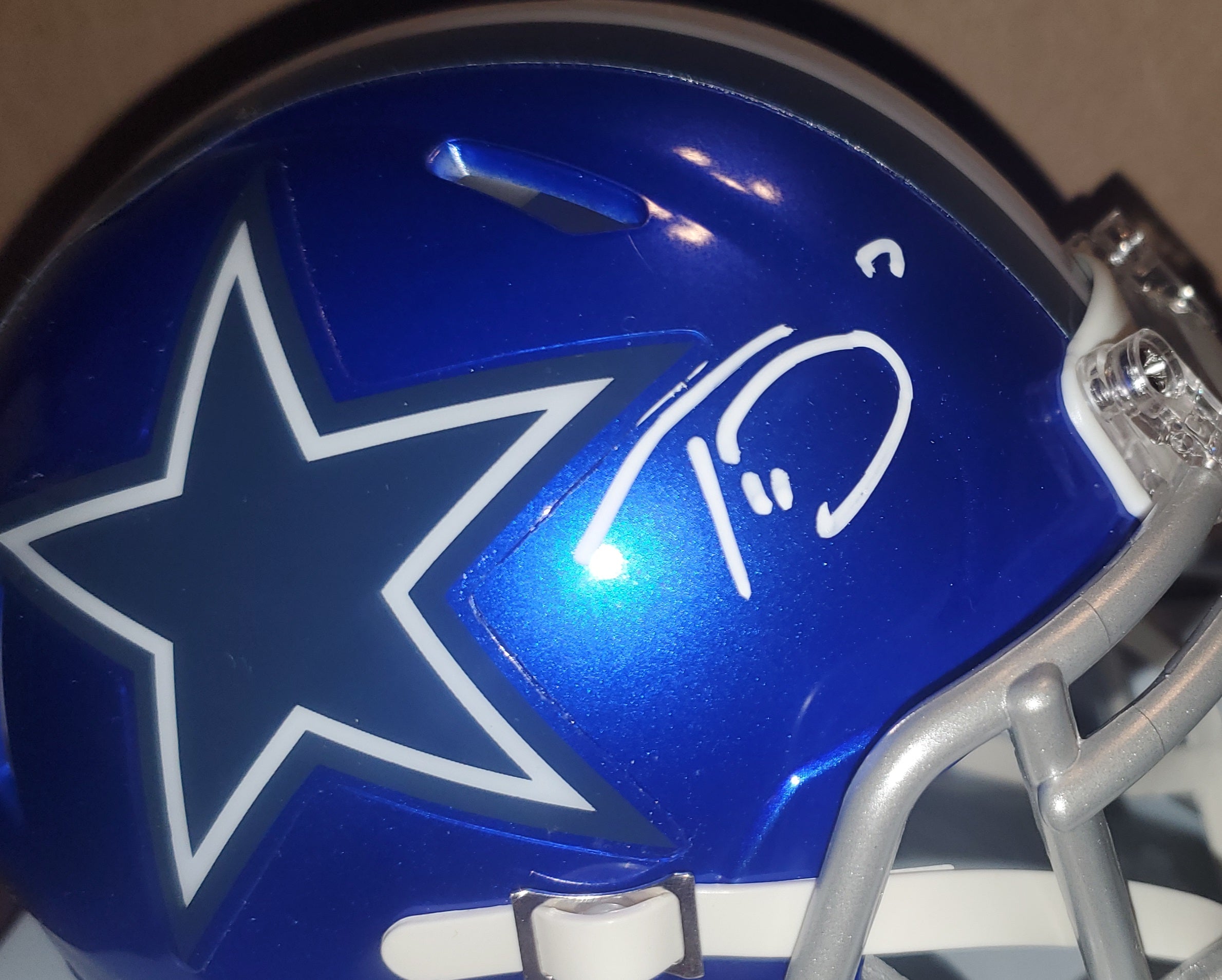 Dallas Cowboys Trevon Diggs Autographed Flash Speed Mini Helmet (BAS)