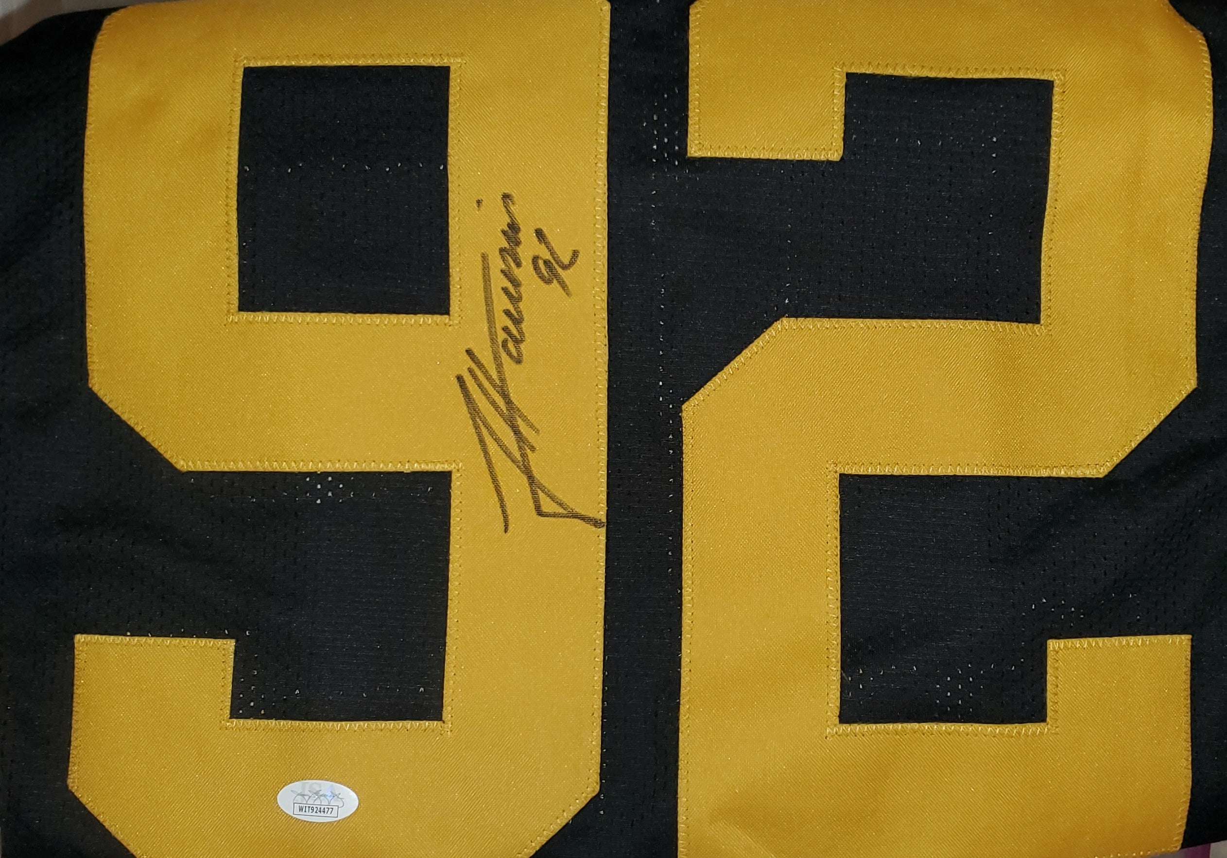 James Harrison Autographed Custom Color Rush Jersey (JSA)