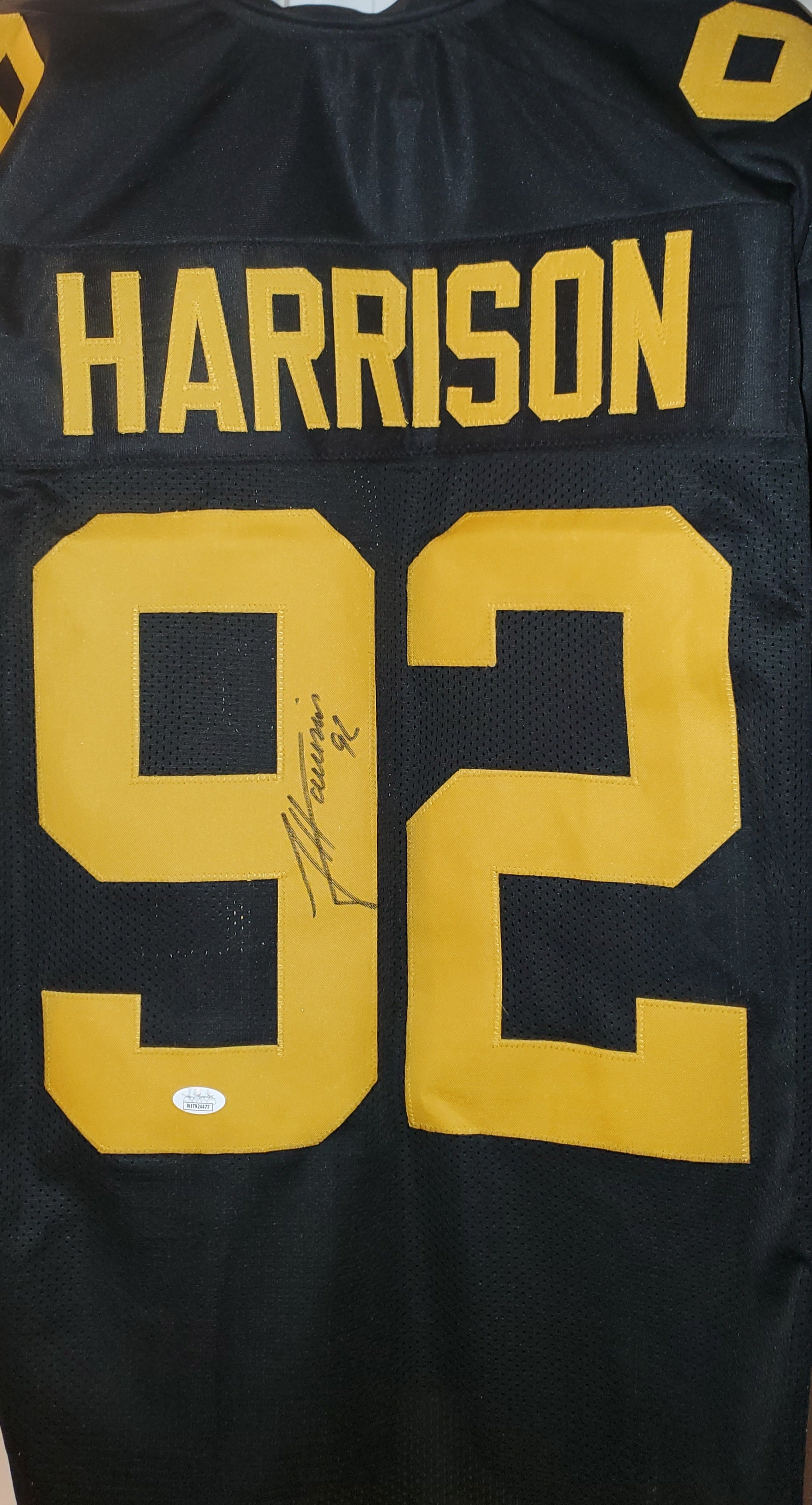 James Harrison Autographed Custom Color Rush Jersey (JSA)