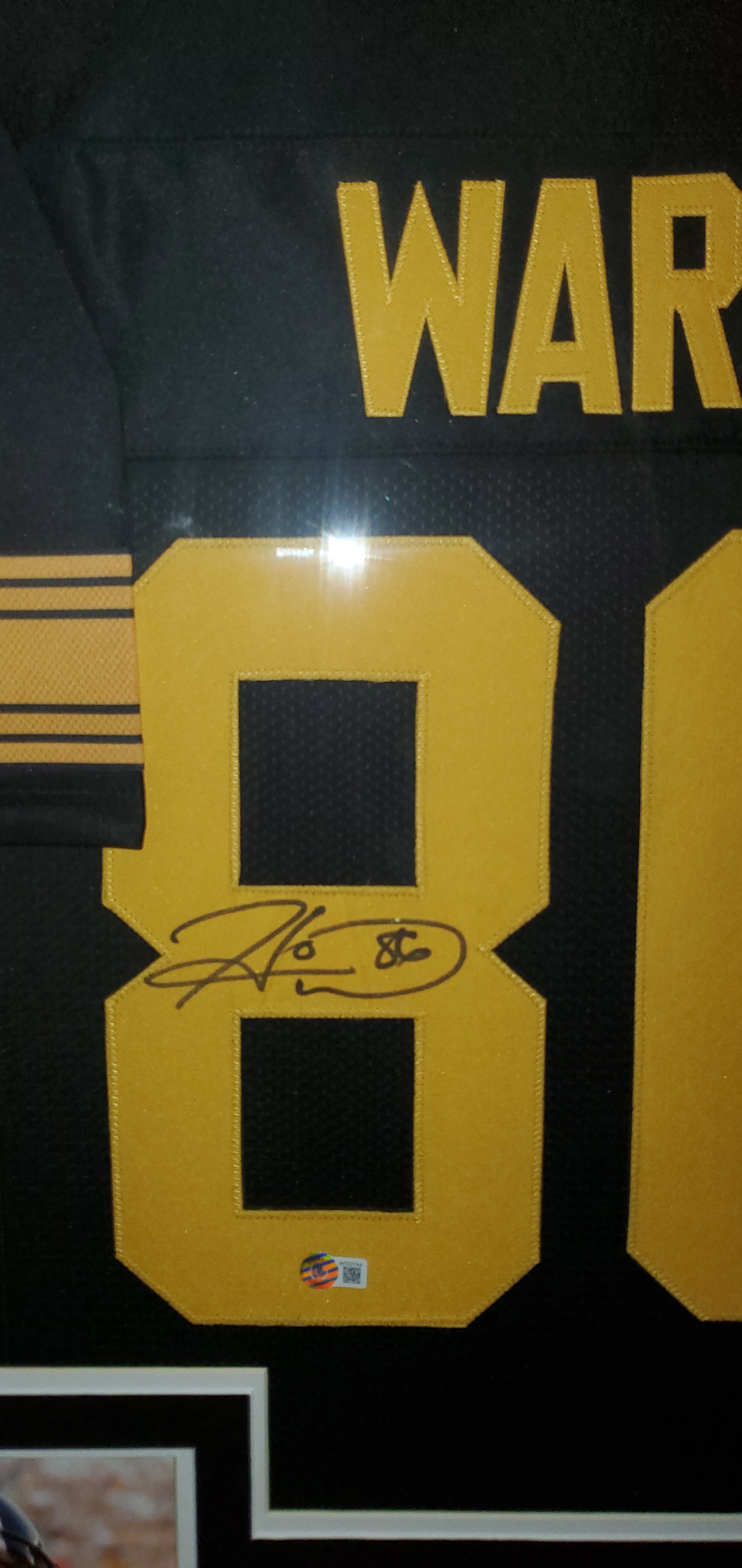 Pittsburgh Steelers Hines Ward Framed Autographed Custom Color Rush Jersey (BAS)