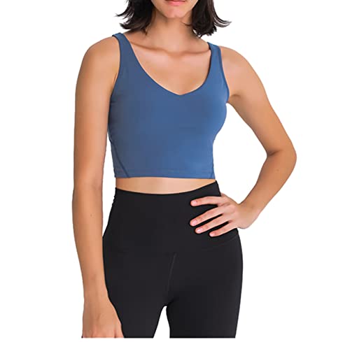 Yoga and Sports Bra - Padded Yoga Top - Cropped Tank Yoga Running Workout Tank Tops