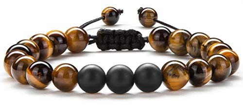 Meditation Gift - Harmony Men and Women Tiger Eye Stone Beads Bracelet Braided Rope Natural Stone Yoga gifts Bracelet Bangle - New Model