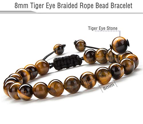 Meditation Gift - Harmony Men and Women Tiger Eye Stone Beads Bracelet Braided Rope Natural Stone Yoga gifts Bracelet Bangle - New Model