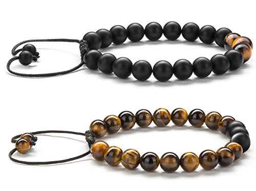 Meditation Gift - Harmony Men and Women Tiger Eye Stone Beads Bracelet Braided Rope Natural Stone Yoga gifts Bracelet Bangle - New Model