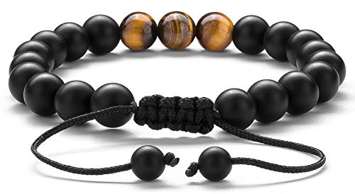 Meditation Gift - Harmony Men and Women Tiger Eye Stone Beads Bracelet Braided Rope Natural Stone Yoga gifts Bracelet Bangle - New Model