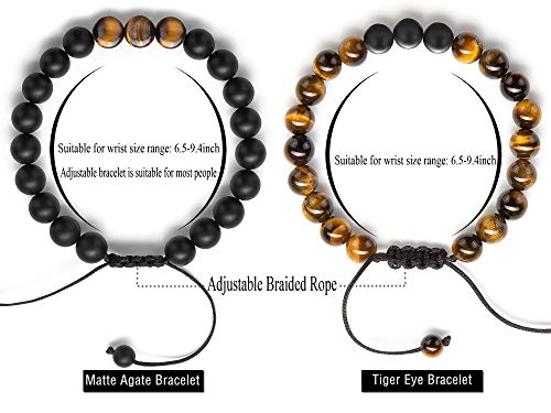 Meditation Gift - Harmony Men and Women Tiger Eye Stone Beads Bracelet Braided Rope Natural Stone Yoga gifts Bracelet Bangle - New Model