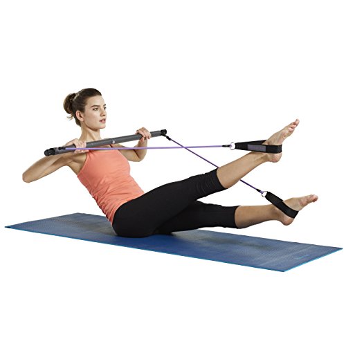 Pilates Bar Reformer Kit - Home Fitness Equipment for Total Body Workout