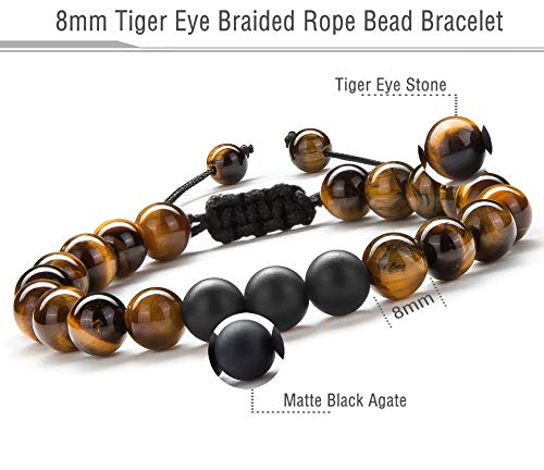 Meditation Gift - Harmony Men and Women Tiger Eye Stone Beads Bracelet Braided Rope Natural Stone Yoga gifts Bracelet Bangle - New Model