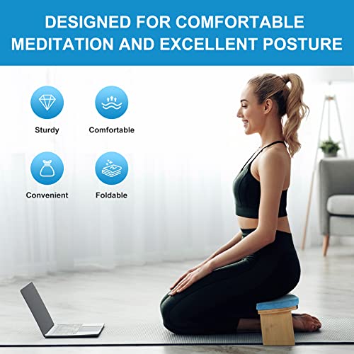 Meditation Bench - Portable Meditation Stool with Cushion