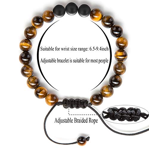 Meditation Gift - Harmony Men and Women Tiger Eye Stone Beads Bracelet Braided Rope Natural Stone Yoga gifts Bracelet Bangle - New Model