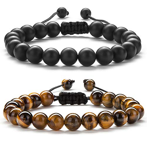 Meditation Gift - Harmony Men and Women Tiger Eye Stone Beads Bracelet Braided Rope Natural Stone Yoga gifts Bracelet Bangle - New Model