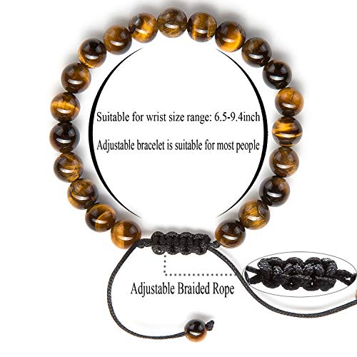 Meditation Gift - Harmony Men and Women Tiger Eye Stone Beads Bracelet Braided Rope Natural Stone Yoga gifts Bracelet Bangle - New Model