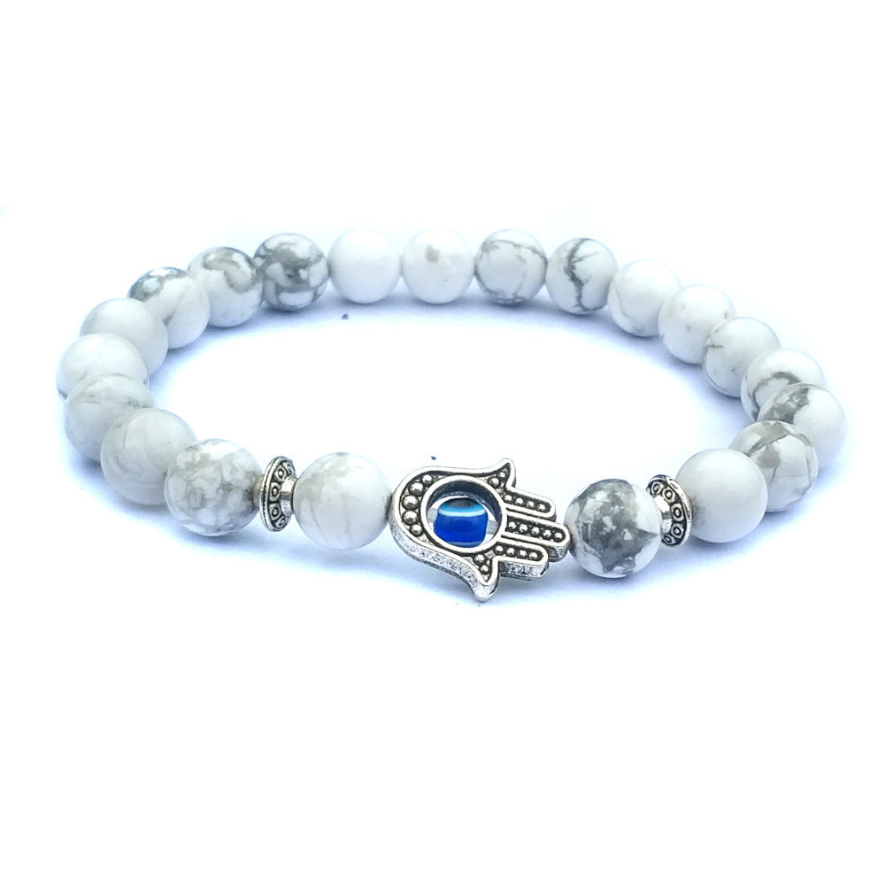 Stone Accessories -Bergamot evil eye stone bracelet