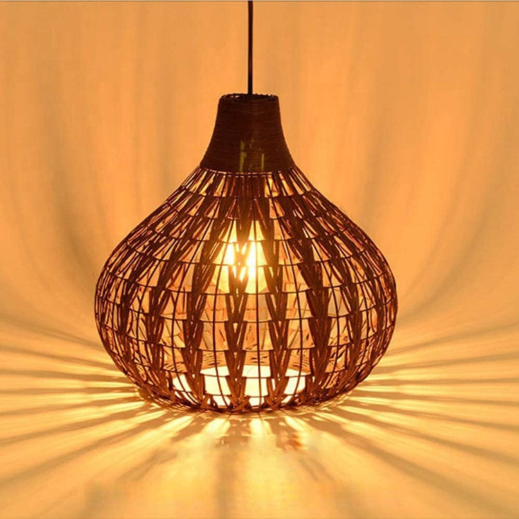 Mediation and Zen Decor Ideas - Natural Woven Lampshade Rattan Bamboo Chandelier Pendant Light Shade Indonesia Rattan Cane Ball Lights Bamboo Lamp Rattan