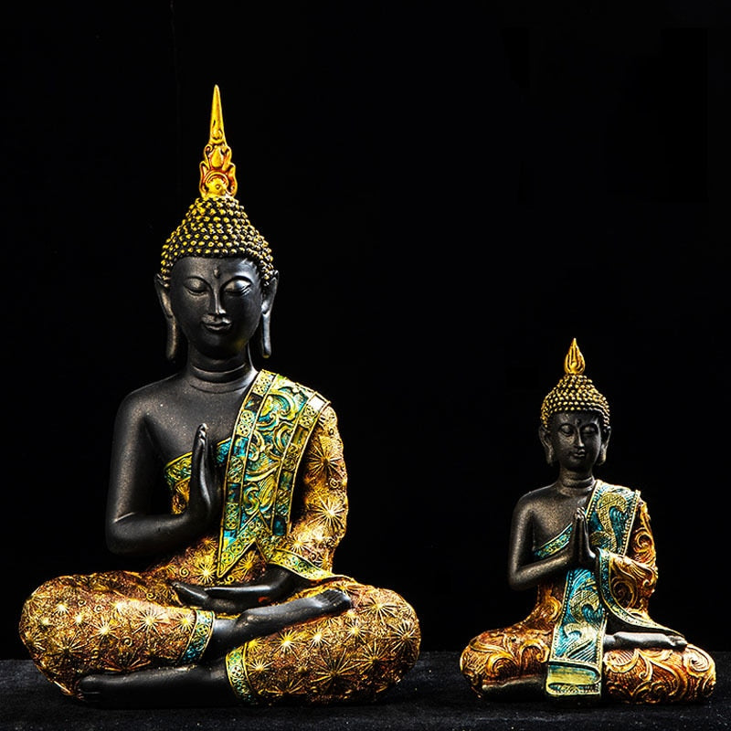 Zen Decor Ideas - Buddha Statue Large Thailand Buda Buddha Sculpture Green Resin Hand Made Buddhism Hindu Fengshui