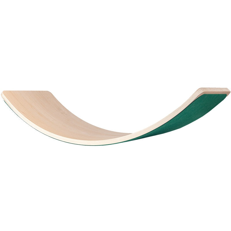 Child Balance Yoga Board - Wooden Seesaw Indoor Curved Wobble Board