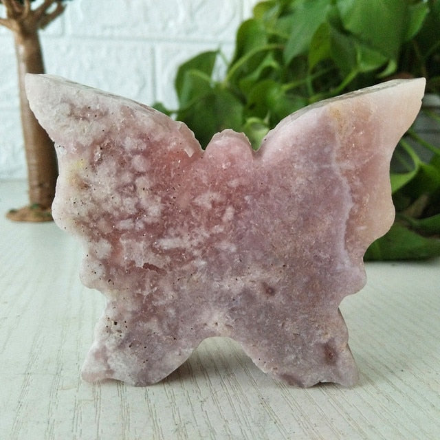 Natural Crystals Druzy Pink Amethyst Butterfly Stone - Zen Decor Ideas