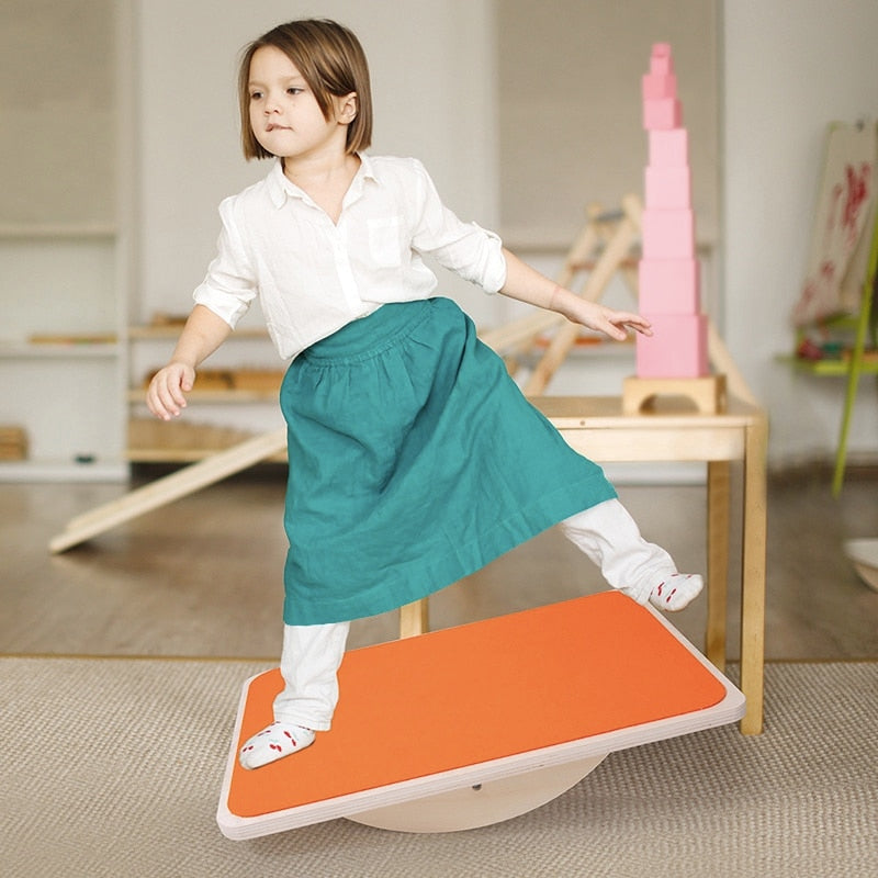 Yoga for Kids - Sensory Wooden Board Balancing Toys Montessori Body Training Boards Parents Kid Interactive Games