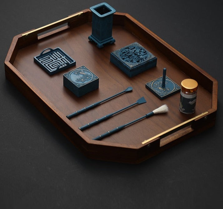 Pure Copper Burning Blue Incense Set Utensils Entry - Zen Decor Ideas